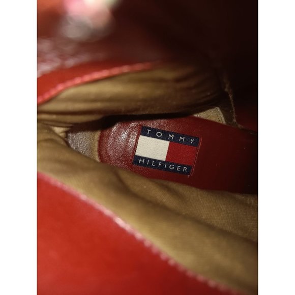 Vintage | Y2K | 90s | Tommy Hilfiger Chunky Heel Leather Tan Boots | Size 10M - Picture 9 of 9